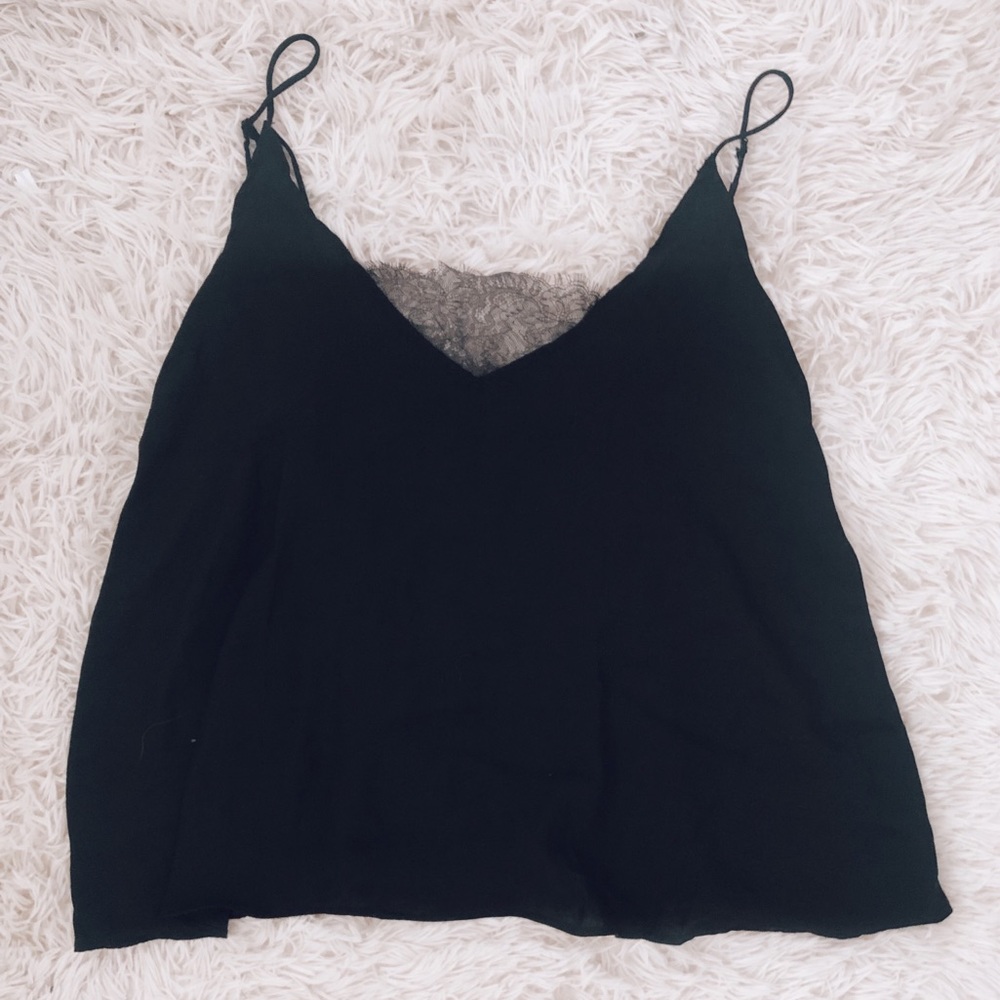 Free People Deep V Black Cami